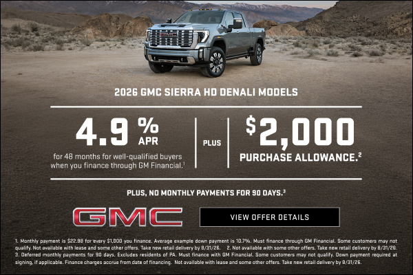 4.9% APR FOR 48 MONTHS for well-qualified buyers when you finance through GM Financial.1

Plus, $...