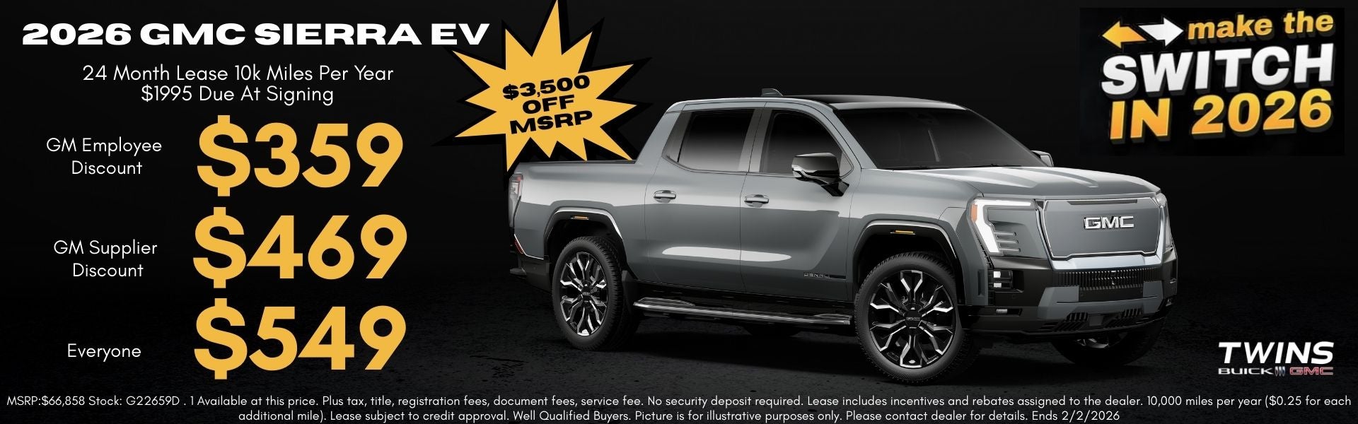 2026 GMC Sierra EV Lease Special